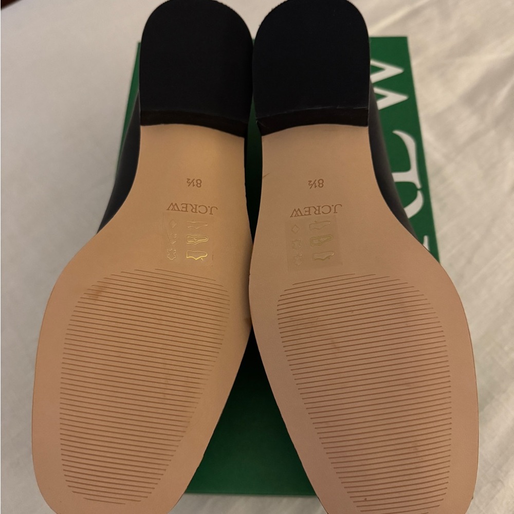 Brand New In Box J.Crew Black Ruched Leather Slip-On Loafers - Picture 8 of 8